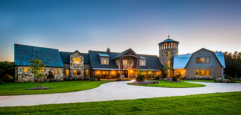 A house with stone masonry.